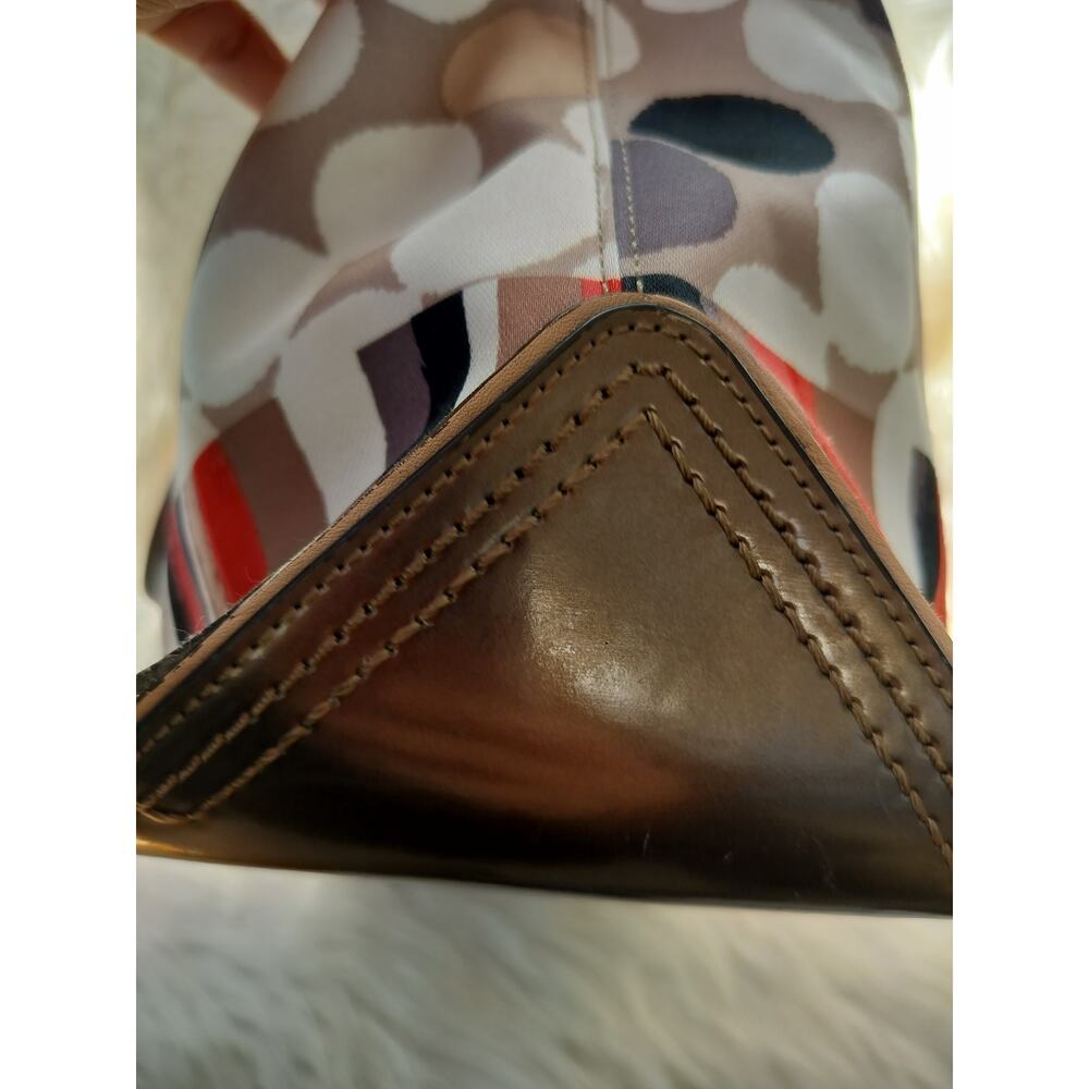 5249) Coach Poppy Polkadot Watercolor Shoulder Tote Bag Leather Trim E1320-25124 - Picture 7 of 12